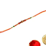 Rustic Red-Green Beaded Rakhi – RK-139 | Handcrafted Elegance - Image 3