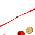 Classic Rudraksha Rakhi – RK-145 | Simple Red Thread with Spiritual Essence - Image 3