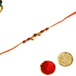 Traditional Rudraksha Bell Rakhi – RK-147 | Festive Charm with Sacred Elegance - Image 3