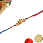 Ganesha Rakhi with Pearl & Bead Work - RK-156 - Image 3