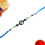 Blue Evil Eye Rakhi – RK-85 | Stylish Rakhi with Beads & Nazar Suraksha Charm for Brother - Image 3