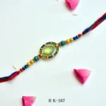 Colorful Stone Rakhi – RK-167 | Enamel Work with Beads & Thread Tassels