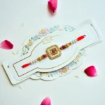 Lord Ganesha Designer Rakhi – RK-170 | Pearl & Crystal Embellished - Image 2