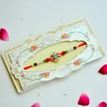 Colorful Floral Designer Rakhi – RK-171 | Pearl & Bead Rakhi for Brother - Image 2