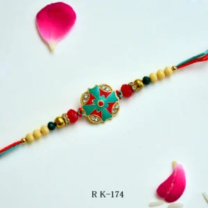Festive Mandala-Inspired Rakhi with Kundan Stones – RK-174