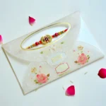 Royal Crescent Rakhi – RK-185 | Designer Half-Moon Rakhi with Stone Embellishments & Beaded Threads for Brother - Image 2