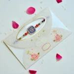 Mystic Mandala Rakhi – RK-188 | Designer Rakhi with Intricate Blue Enamel & Crystal Accents - Image 2