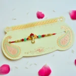 Divine Ganesha Rakhi – RK-194 | Designer Rakhi with Colorful Beads - Image 2