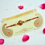 Peacock Elegance Rakhi – RK-197 | Peacock Feather Motif & Crystal Embellishments - Image 2