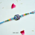 Vibrant Multicolour Crystal Rakhi – RK-215 | Designer Octagon Enamel Rakhi