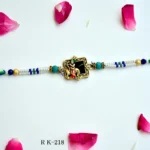 Handcrafted Krishna Rakhi – RK-218 | Divine Beaded Rakhi for Brother