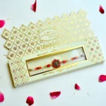 Traditional Kundan Floral Rakhi – RK-219 | Elegant Beaded Rakhi - Image 2