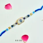 Colorful Evil Eye Rakhi – RK-232 | Artistic Nazar Battu with Beads & Gold Detailing