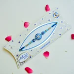 Premium Evil Eye Rakhi – RK-233 | Blue Crystal Design with Anti-Nazar Beads - Image 2