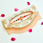 Traditional Ganesha Rakhi – RK-238 | Antique Finish Pendant with Multicolor Beads & Dual Thread - Image 2
