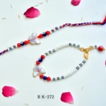 Stylish Butterfly Evil Eye Bhaiya Bhabhi Rakhi Set - RK-272