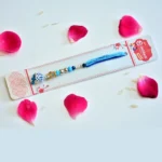 Elegant Blue Crystal Lumba Rakhi with Pearl Beads for Bhabhi - RK-286 - Image 2