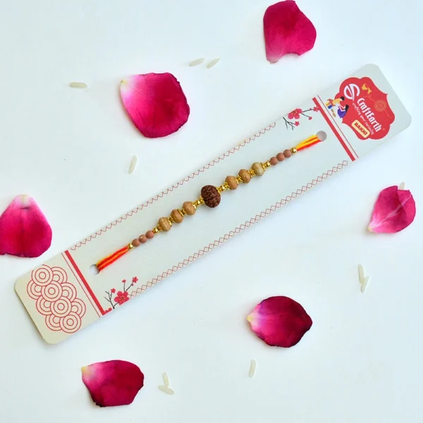 Divine Rudraksha Rakhi | Sacred Elegance for Raksha Bandhan – RK-300 - Image 2