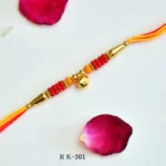 Elegant Ghungroo Rakhi with Sacred Red-Yellow Thread - RK-301