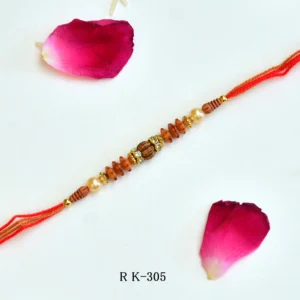 Minimalist Sacred Thread Rakhi with Wooden Bead - RK-305