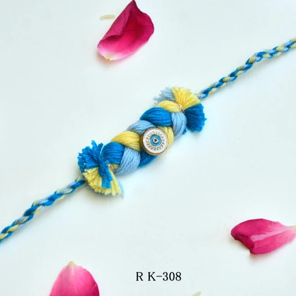 Handcrafted Evil Eye Protection Braided Rakhi - RK-308 - Image 1