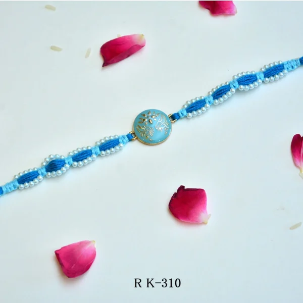 Classic Floral Design with Pearl Beads Rakhi – RK-310