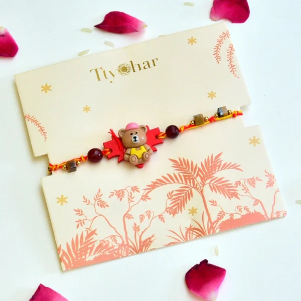 Cute Teddy Bear Rakhi for Kids - RK-312 - Image 2