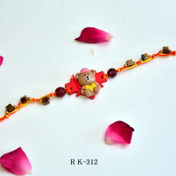 Cute Teddy Bear Rakhi for Kids - RK-312 - Image 1