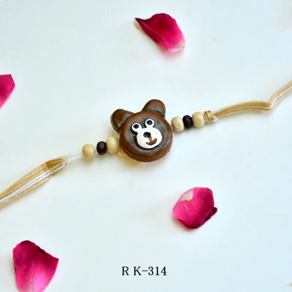 Cute Brown Bear Rakhi for Kids - RK-314