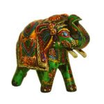 Hand-Painted Wooden Elephant Figurine – Traditional Indian Decor – WD-153-A