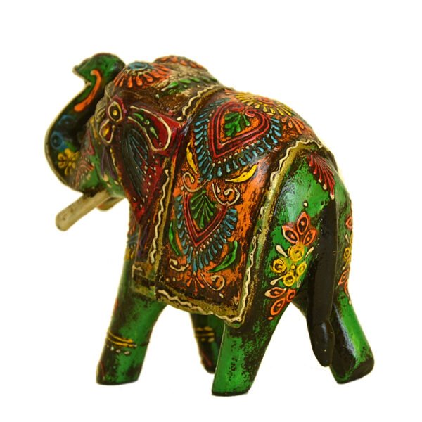 Hand-Painted Wooden Elephant Figurine – Traditional Indian Decor – WD-153-A - Image 3