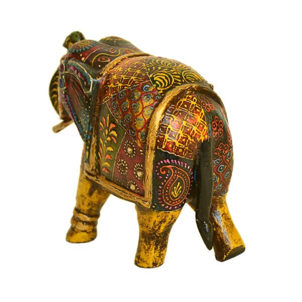 Hand-Painted Wooden Elephant Figurine – Traditional Indian Decor – WD-152-A - Image 2