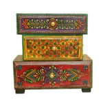 Handcrafted Wooden Chest of Drawers – Ethnic Rajasthani Design – WD-148-A