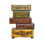 Handcrafted Wooden Chest of Drawers – Ethnic Rajasthani Design – WD-149-A