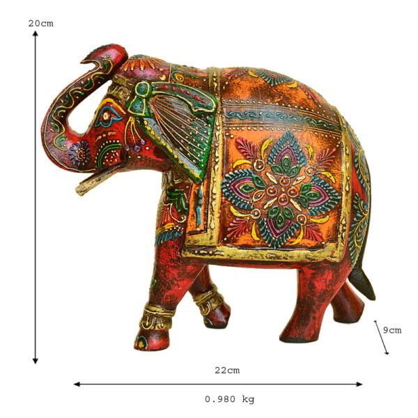 Hand-Painted Wooden Elephant Figurine – Traditional Indian Decor – WD-151-A - Image 4