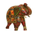 Hand-Painted Wooden Elephant Figurine – Traditional Indian Decor – WD-151-A