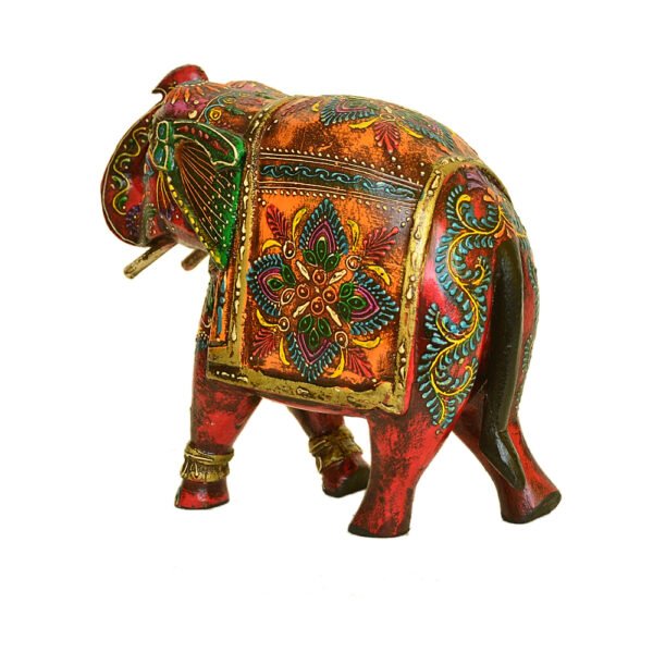 Hand-Painted Wooden Elephant Figurine – Traditional Indian Decor – WD-151-A - Image 3