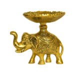CraftEarth Gold Elephant Dry Fruit Bowl – A Regal Touch for Your Decor – W-206-A