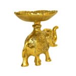 CraftEarth Gold Elephant Dry Fruit Bowl – A Regal Touch for Your Decor – W-206-A - Image 3