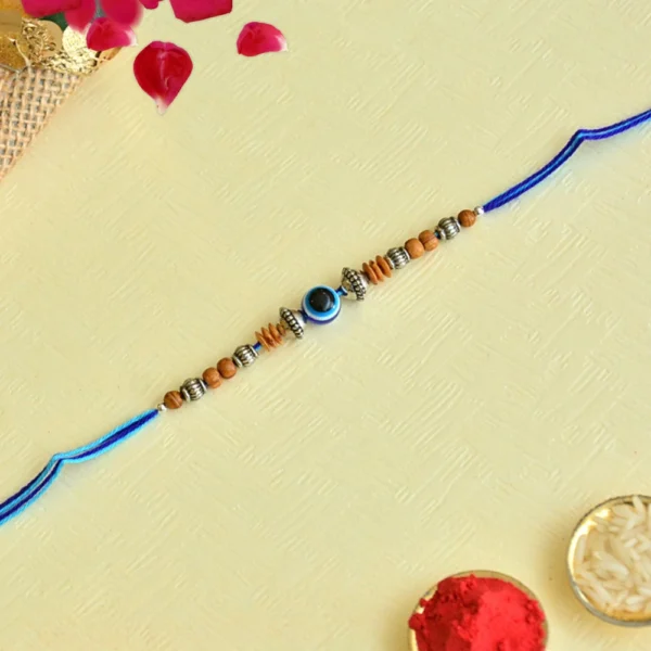 Evil Eye Rakhi with Wooden Beads – RK-157