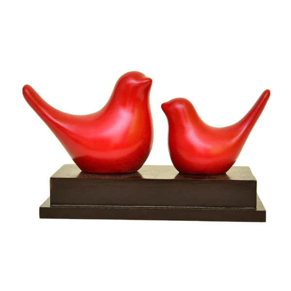 Romantic Red Twin Birds Showpiece Decorative Symbol of Love & Togetherness F-109-R