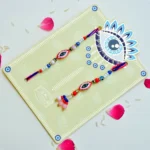 Evil Eye Protection Bhaiya-Bhabhi Rakhi Set – RK-262 | Handcrafted Beads & Threadwork - Image 2