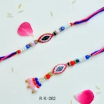 Evil Eye Protection Bhaiya-Bhabhi Rakhi Set – RK-262 | Handcrafted Beads & Threadwork