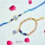 Elegant Evil Eye Charm Bhaiya-Bhabhi Rakhi Set – RK-271