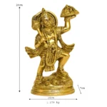 Brass Lord Hanuman with Sanjeevani Parvat Idol - BR-309-A - Image 4