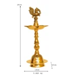 Brass Peacock Diya, Traditional Indian Oil Lamp - BR-306-A - Image 4