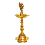 Brass Peacock Diya, Traditional Indian Oil Lamp - BR-306-A - Image 3