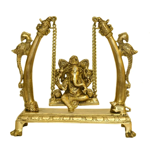 Traditional Brass Lord Ganesha Jhula Idol - BR-316-A - Image 1