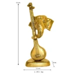 Handcrafted Brass Lord Ganesha with Veena Idol - BR-308-A - Image 4