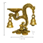 Traditional Brass Diya with Bell – BR-317-A - Image 4